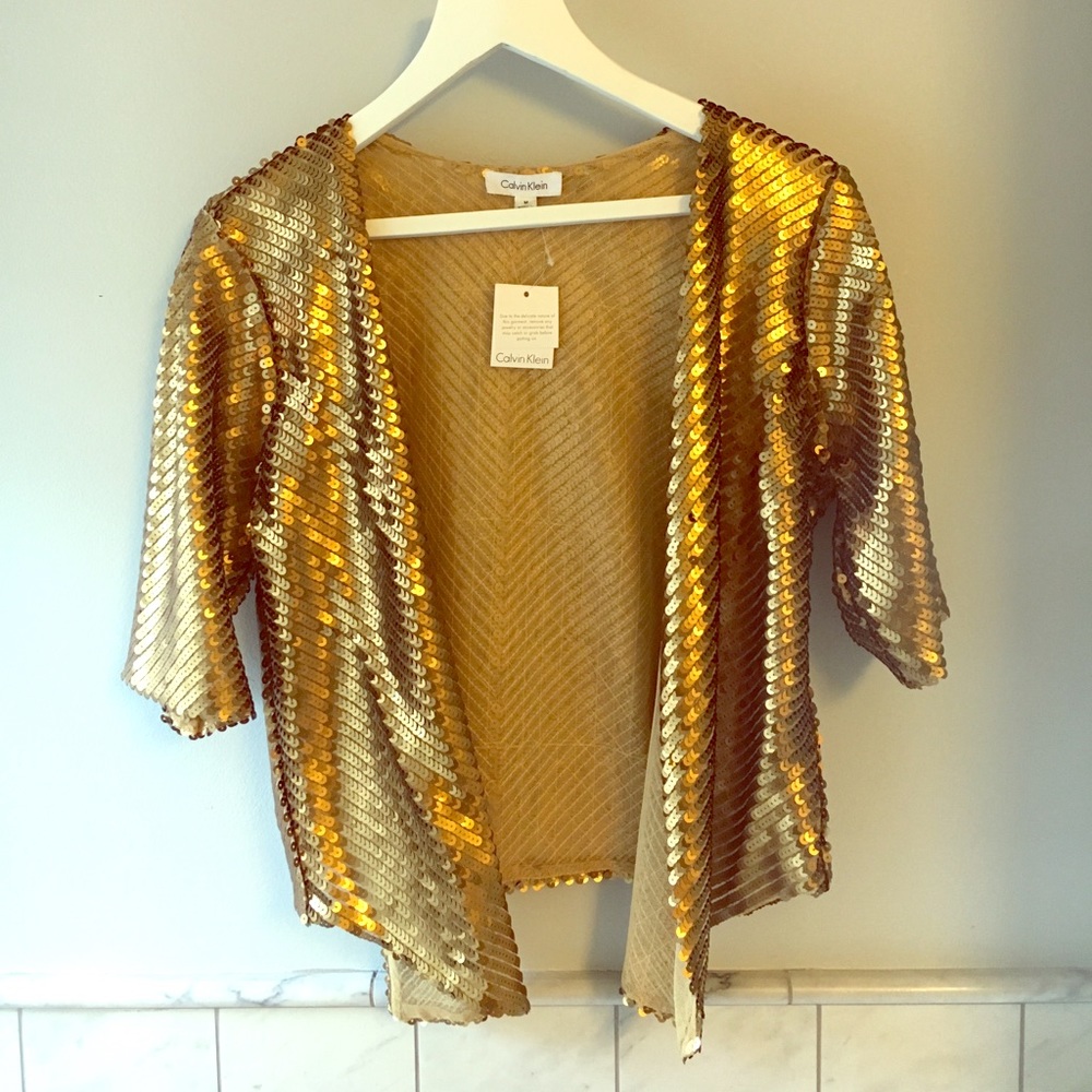 BNWT Calvin Klein sequined open top